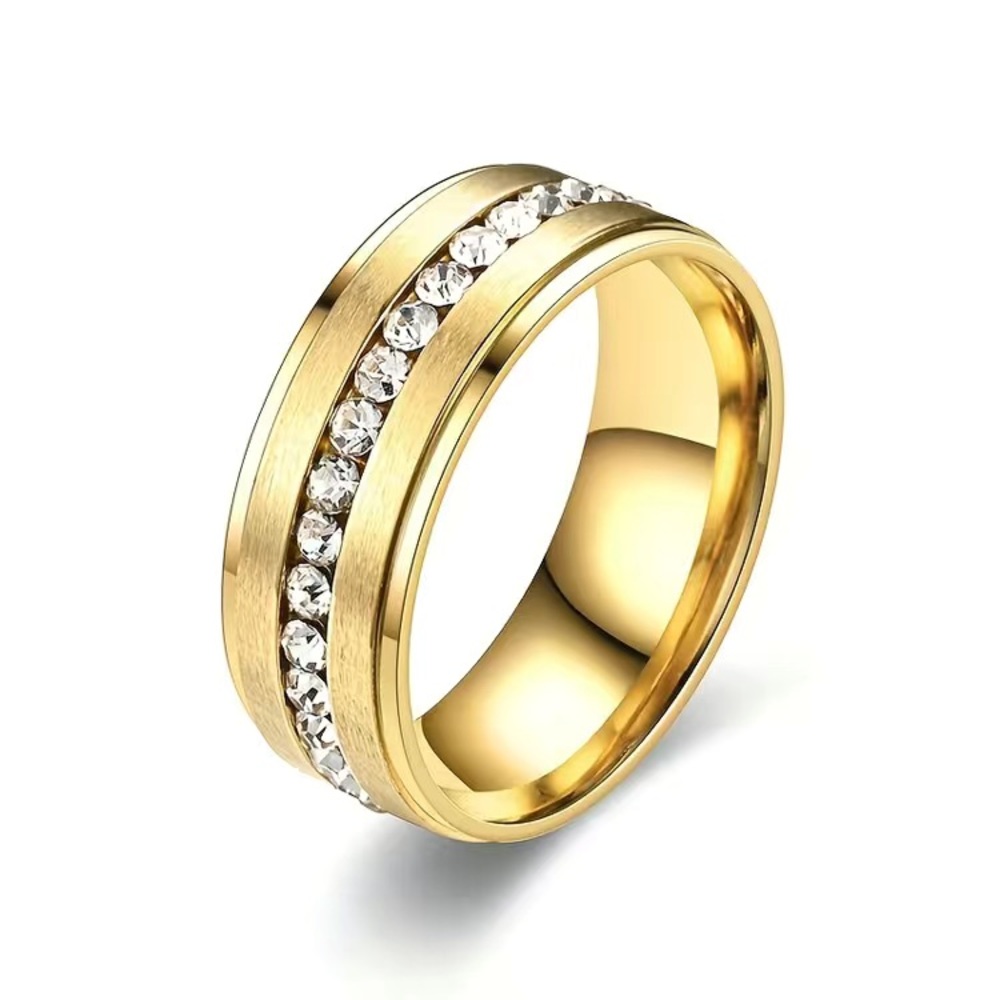 Stainless steel Diamond Simulant Men’s Ring Size 10
